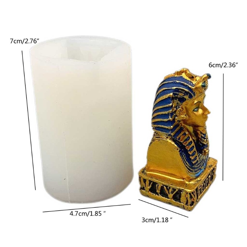 SIY  Ancient Egyptian Pharaoh Epoxy Resin Mold Aromatherapy Plaster Silicone Mould DIY Crafts Home Ornaments Decorations Mold