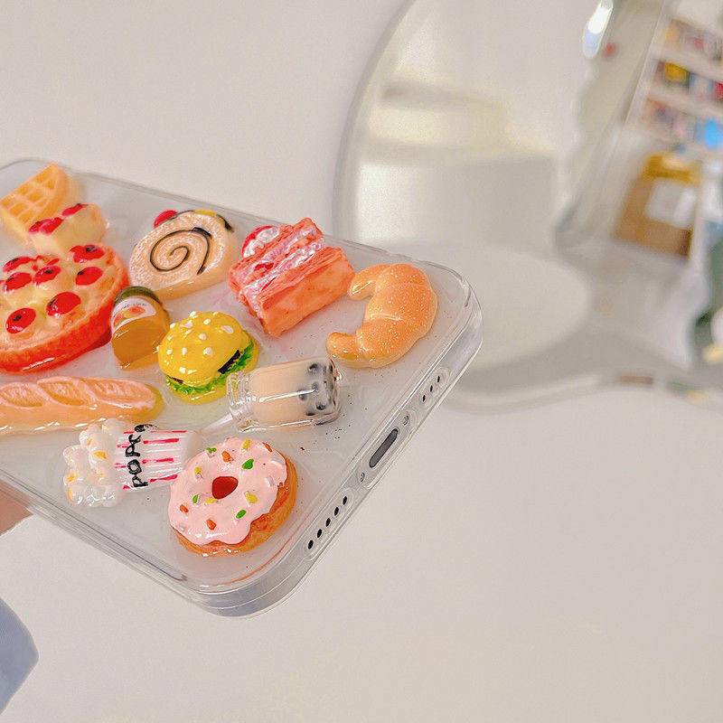 Case Pelindung Motif Makanan 3D Untuk iPhone 13 12 11 Pro MAX Mini X XS MAX XR SE 2022 2020 7 8 Plus