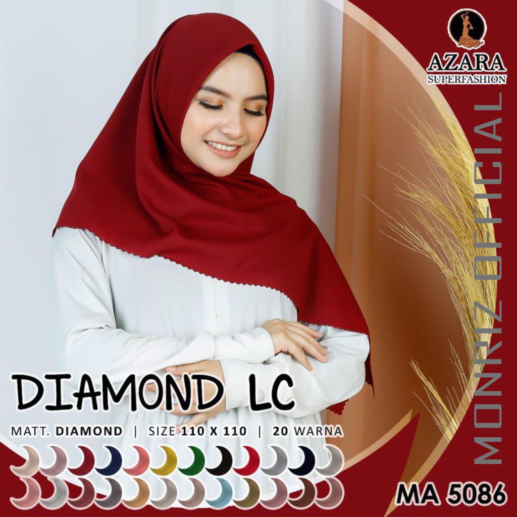 MONRIZ - SEGIEMPAT DIAMOND AZARA ORIGINAL - JILBAB HIJAB DIAMON LASER CUT AZARA - AZARA DIAMOND CREP
