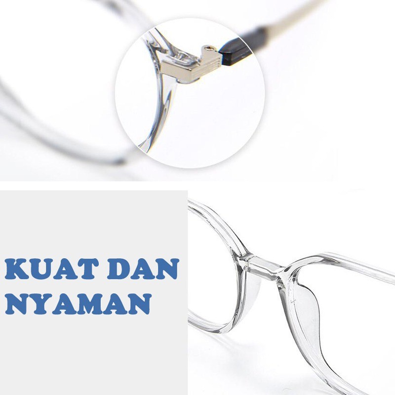 Kacamata FRAME+LENSA minus Antiradiasi Blueray Tr90 + Metal Fashion Terbaru pria dan wanita 2053