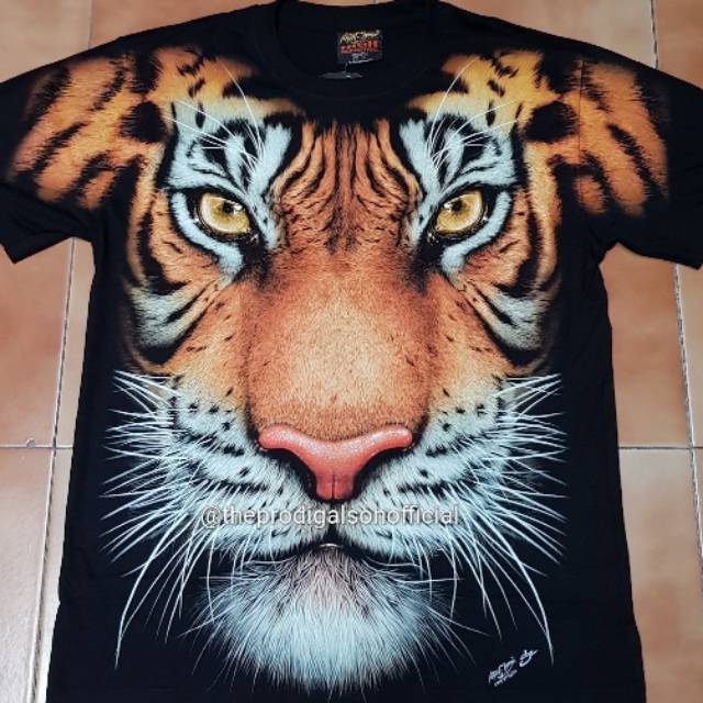 Kaos Import Rock Chang Size XL Harimau Full HD Glow In The Dark