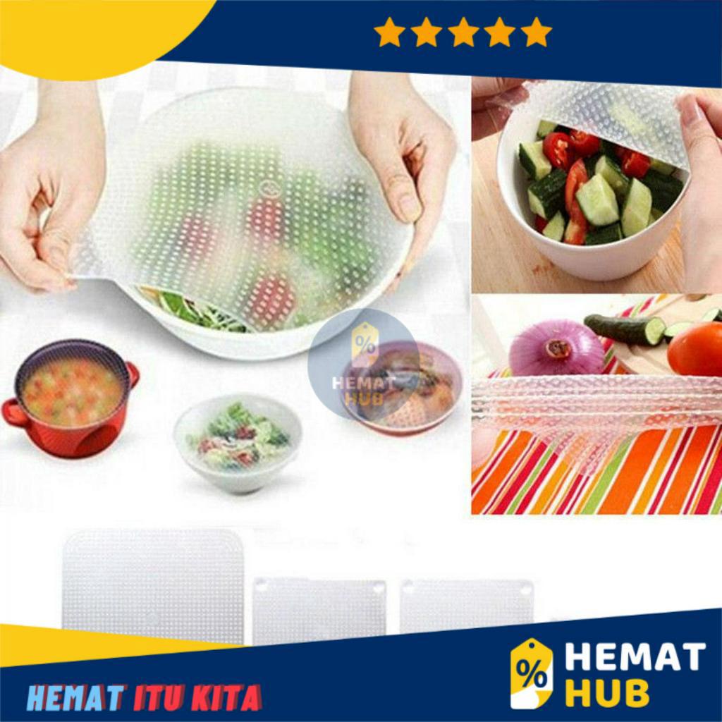 Penutup Makanan Silikon Paket Pelindung Piring Silicone Stretch Fresh Food Cover Tutup Mangkok