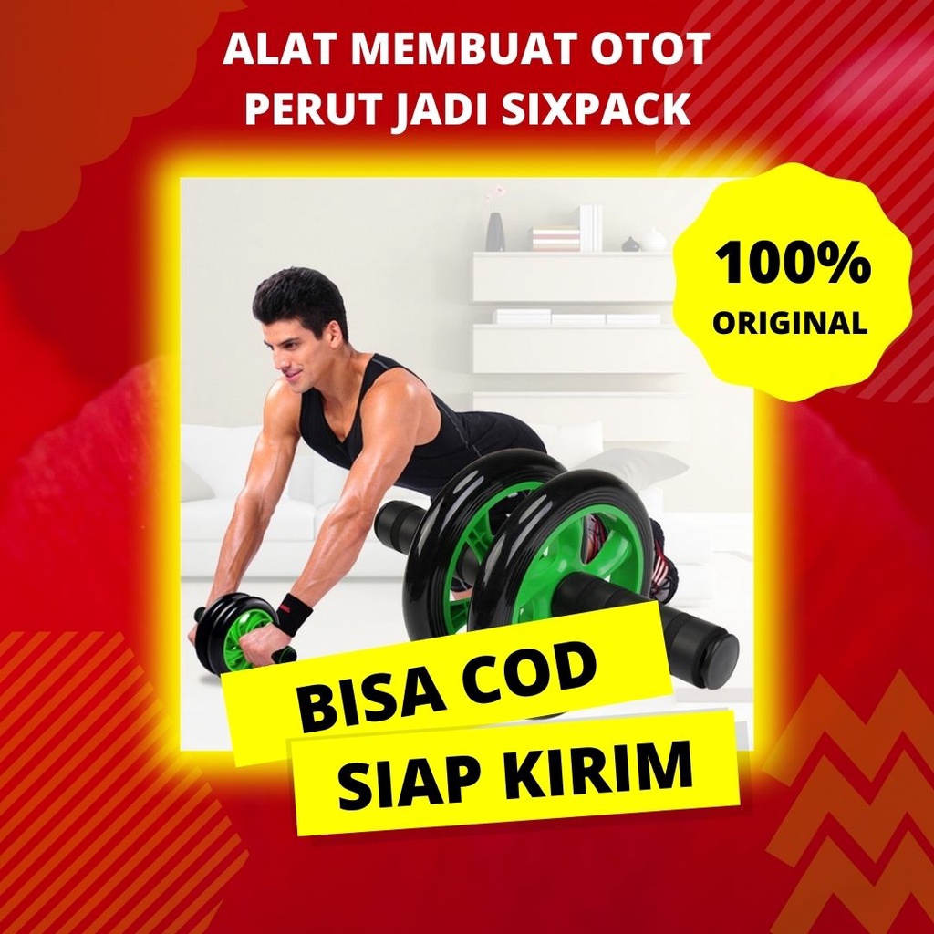 AB WHEEL ROLLER SPORT ALAT GYM FITNESS ALAT PUSH UP RODA AB OTOT PERUT