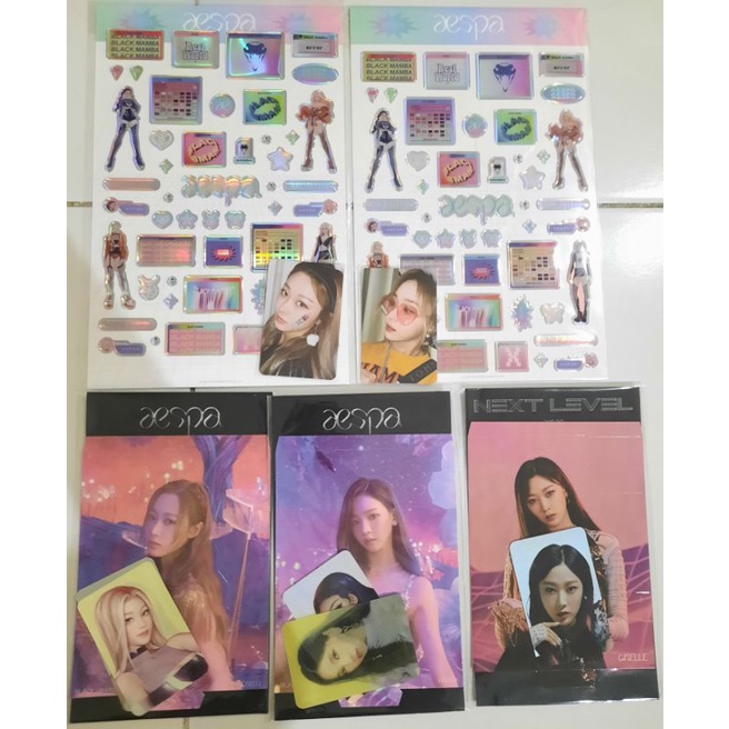 AESPA EPOXY GISELLE SET, BLACK MAMBA STANDEE LENTI HOLO KARINA SET, LENTI HOLO GISELLE SET, HOLO STA