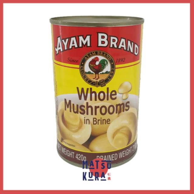 

AYAM BRAND WHOLE MUSHROOM IN BRINE / JAMUR KALENG 420 GRAM