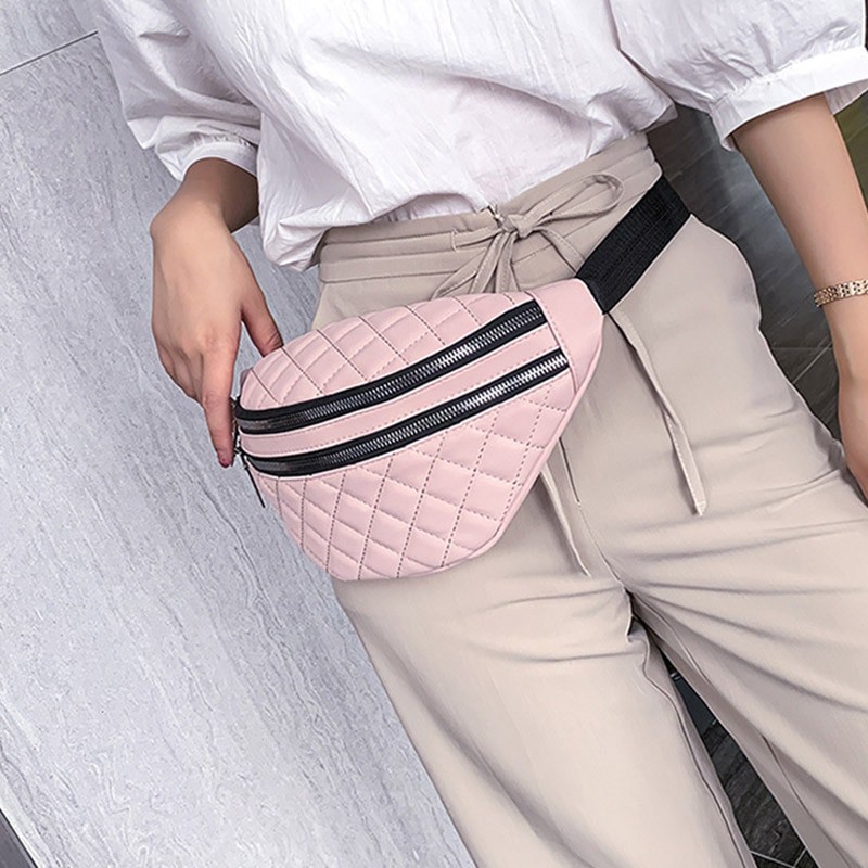 Hot Sale Fashion Wanita Pinggang Tas Dada Tas PU Kulit Tahan Air Tas Messenger Bahu Tas Multifungsi