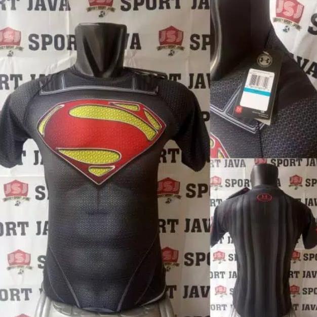 BEST SELLER - KAOS MANSET BASELAYER SUPERMAN LOGO MERAH / PREMIUM GYM