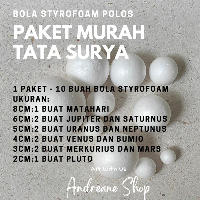 

Paket MURAH Bola Gabus Styrofoam Maket Tata Surya