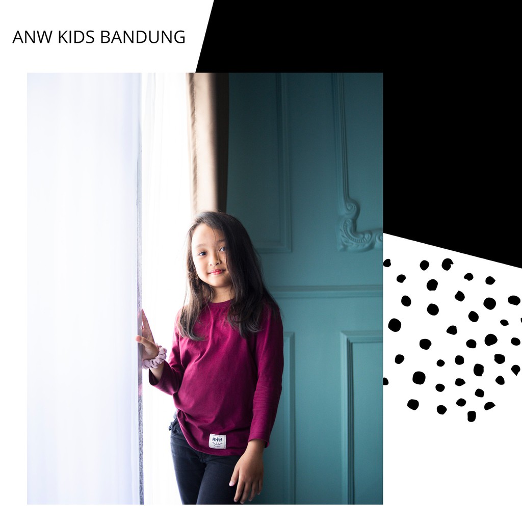 Kaos Polos Anak Panjang Merah Maroon