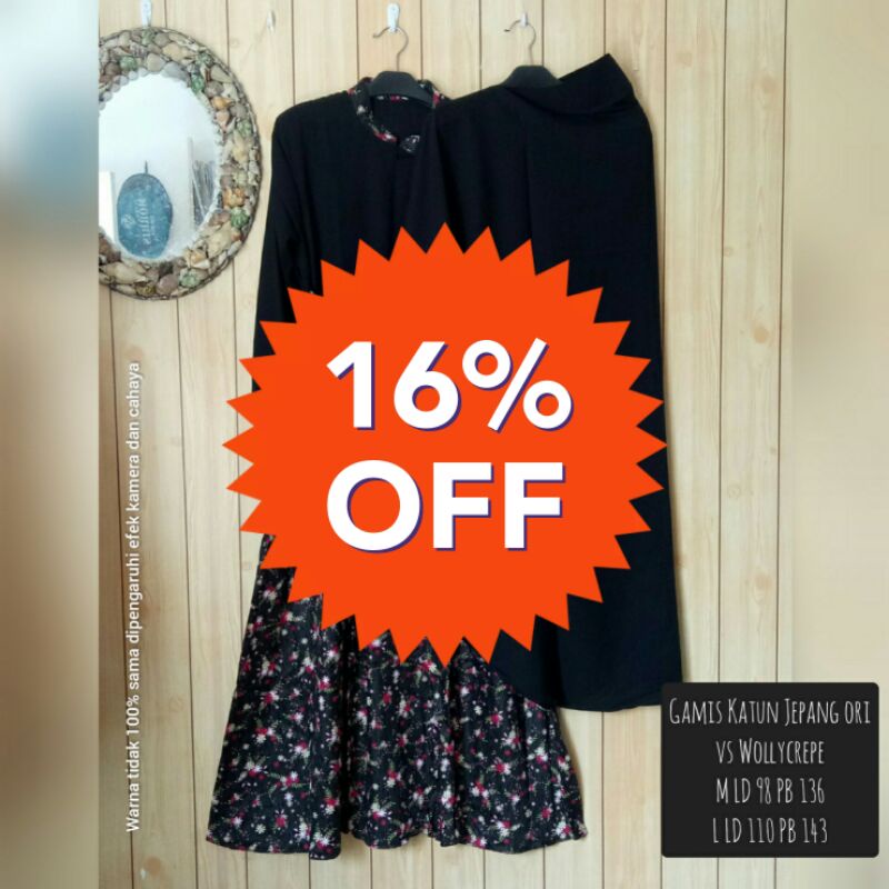 GAMIS SYARI KATUN JEPANG MIX WOLLYCREPE BERGO KERUDUNG NIQAB CADAR MASKER HIJAB