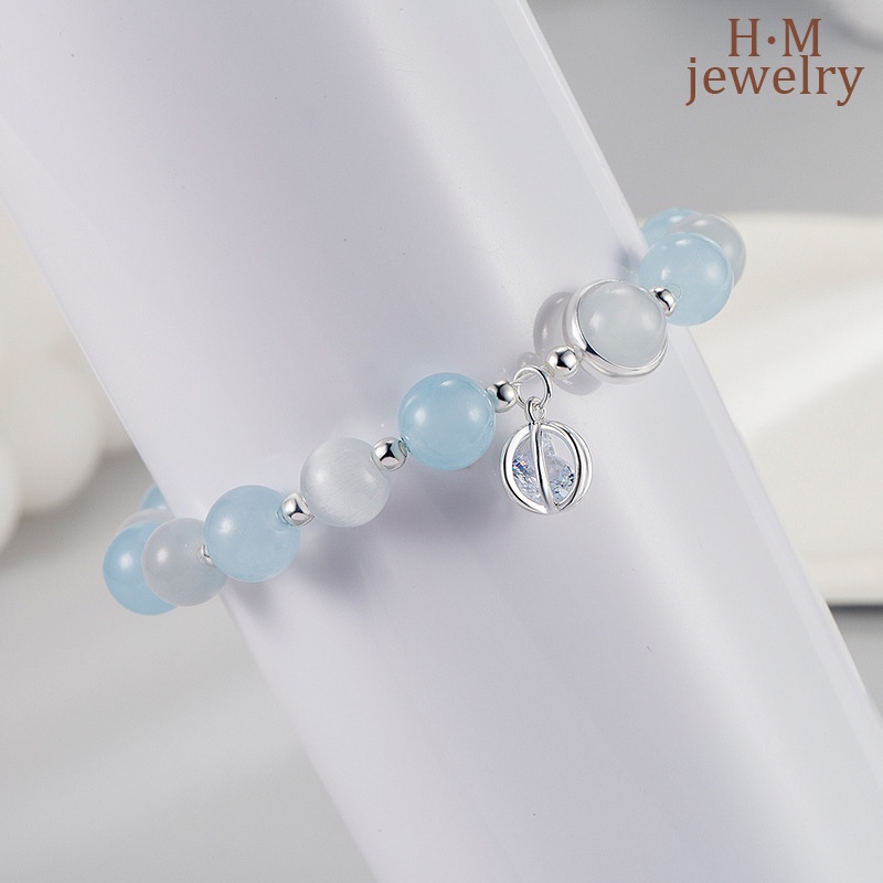 Gelang Manikmanik Kristal Opal Aquamarine Untuk Wanita