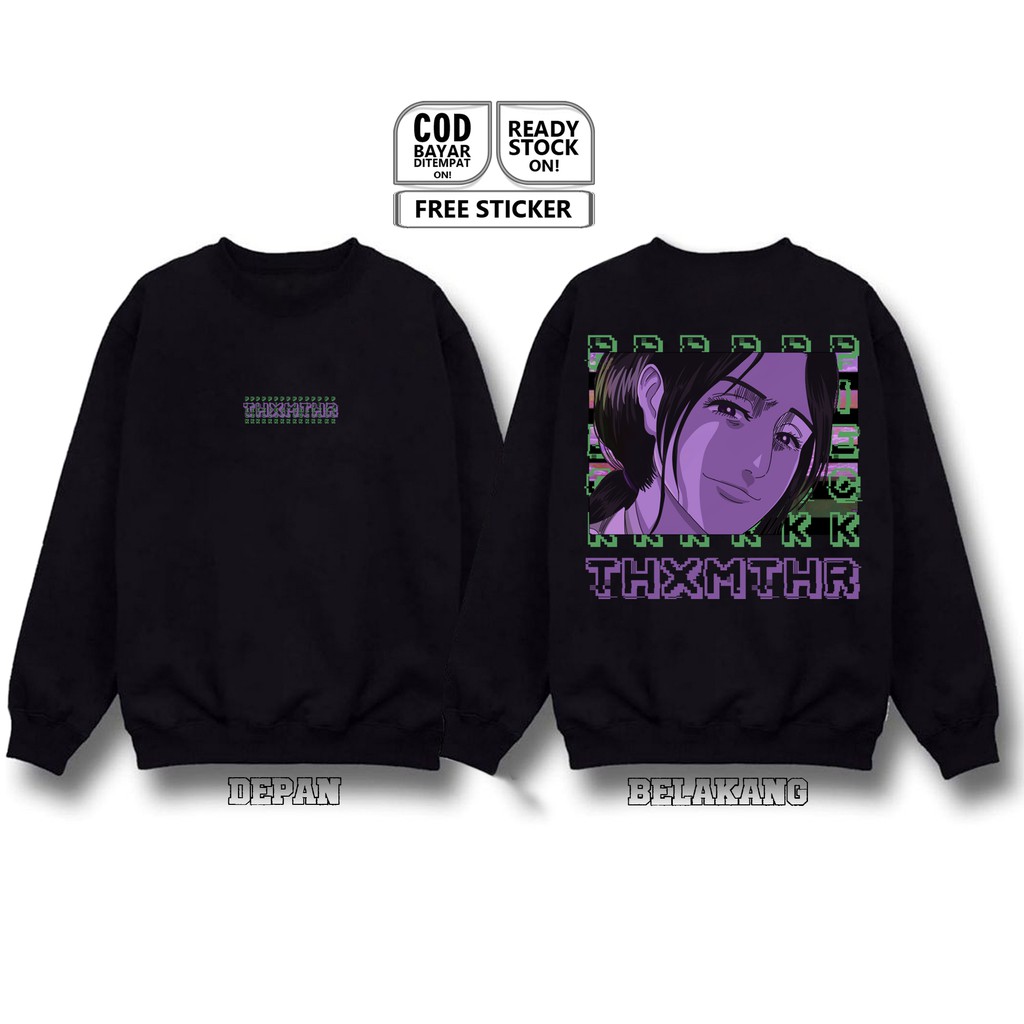 SWEATER CREWNECK PIECK FINGER ピーク・フィンガー PIKU FINGA SHINGEKI NO KYOJIN 進撃の巨人 RAKSASA YANG MENYERANG