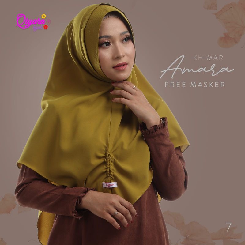 Jilbab Amara Khimar Free Masker Ori Qiyara Hijab