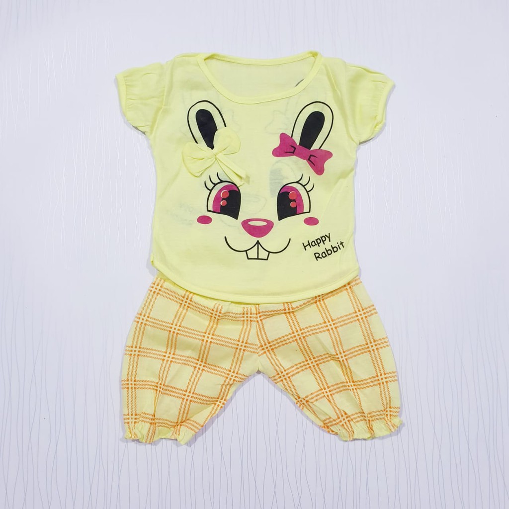 setelan anak perempuan usia 0-12 bulan joger bunny baju bayi