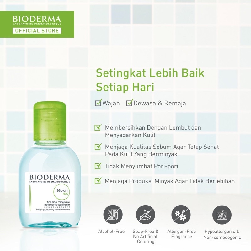 Bioderma Sebium H2O 100ml - Micellar Water untuk Semua Jenis Kulit / Kulit Sensitif