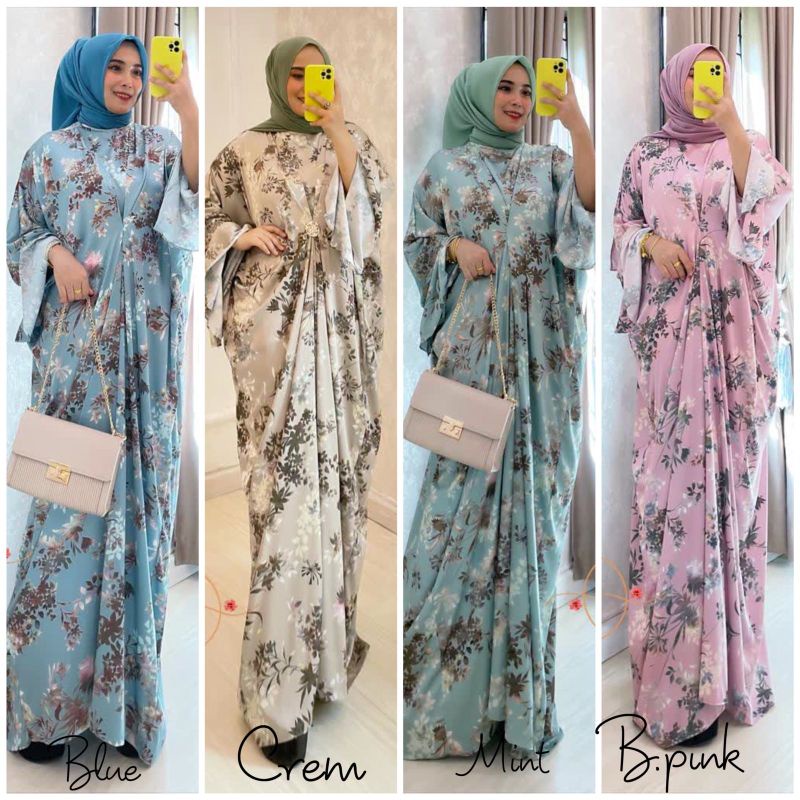 khalisa kaftan /kaftan terbaru/kaftan jumbo/kaftan ld 130/kaftan silk/kaftan motif mint/kaftan motif