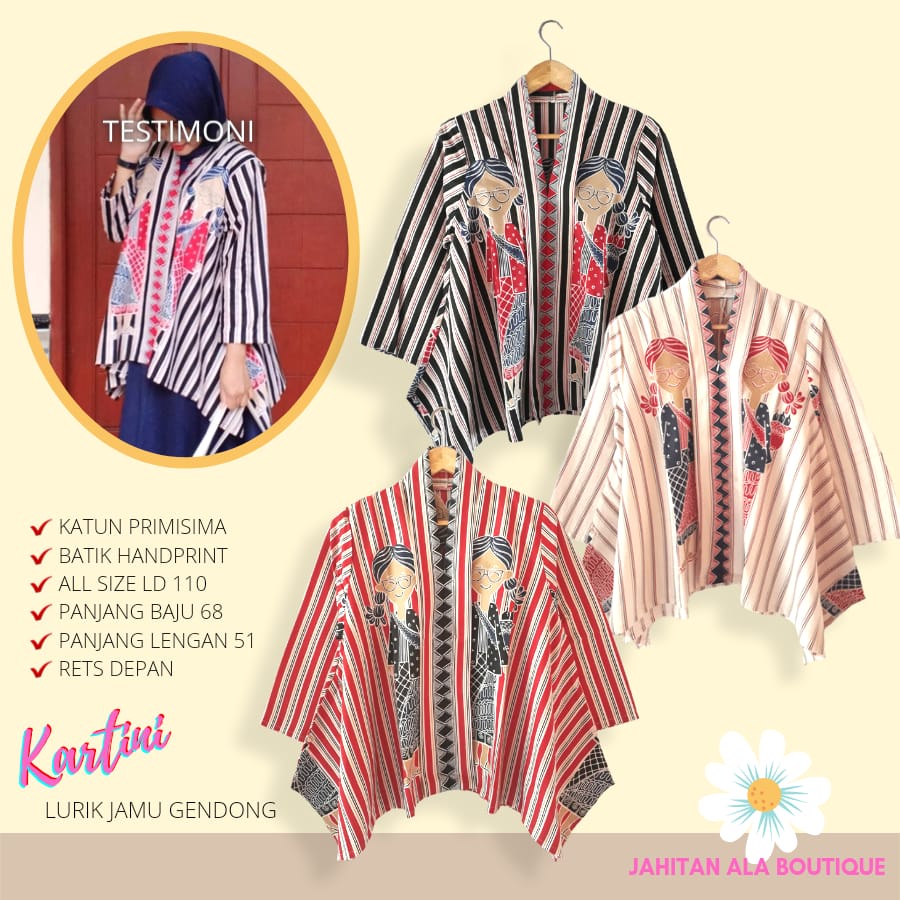 Blus kartini lurik jamu gendong batik solo