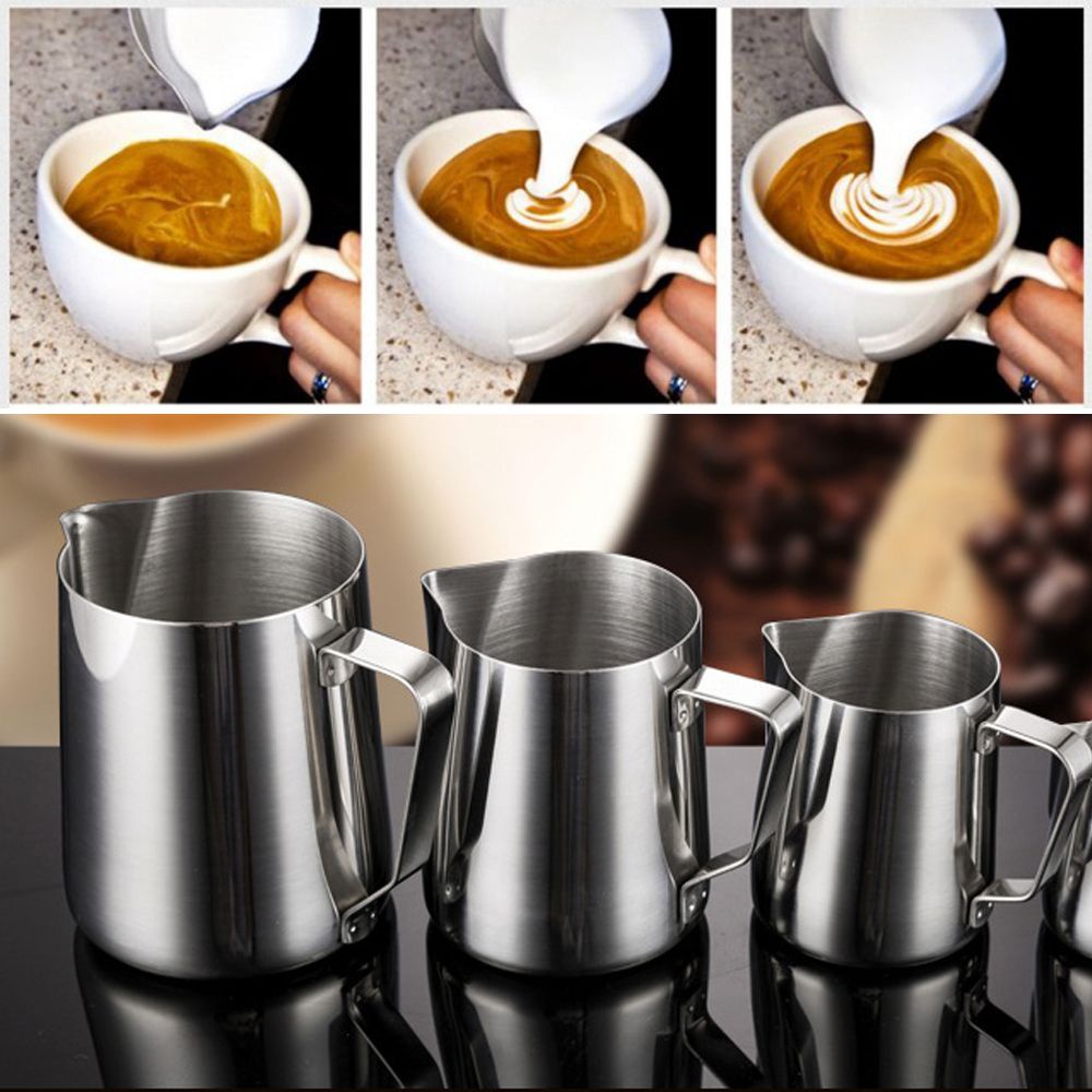 WONDERFUL Household Coffee Cup Kitchen &amp; Dining Pitchers Jug Milk Frothing Mug Liquid Measure Stainless Steel Espresso Latte Drinkware Foam Container