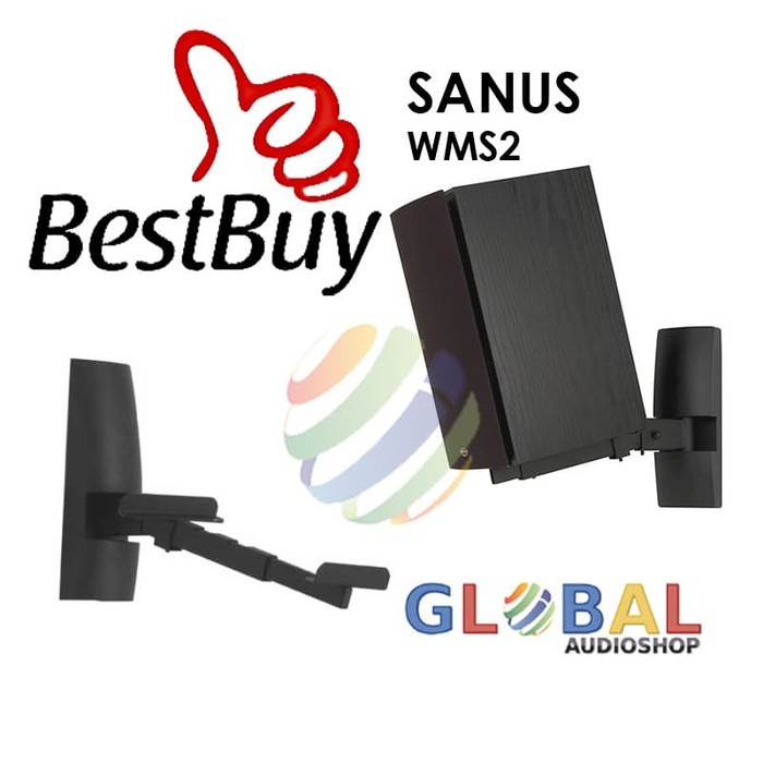 SANUS WMS2 Bracket Dinding Universal Bookshelf Speaker Wall Mounting WMS 2