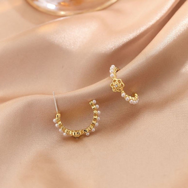 anting s925 bunga fairy pearl flower earrings jan278(1G3)