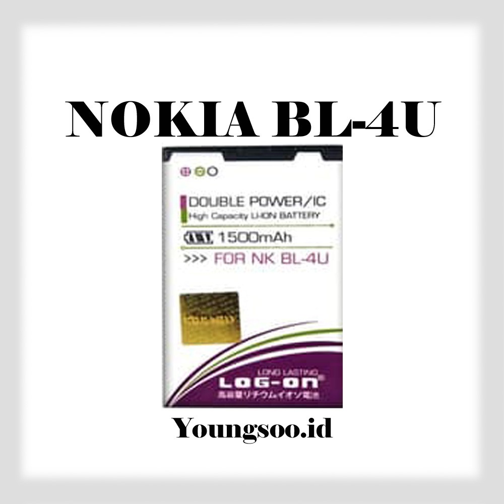 BATERAI NOKIA ASHA 210 300 305 306 308 309 310 501 /  BL-4U DOUBLE POWER LOG ON BATRE BATTERY