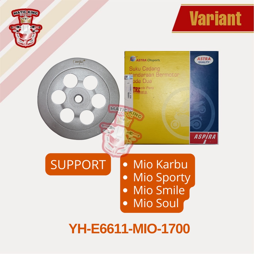 Mangkok Rumah Kampas Ganda kopling MIO Sporty Smile Soul Karbu 110 YH-E6611-MIO-1700 asli Aspira Astra Otoparts