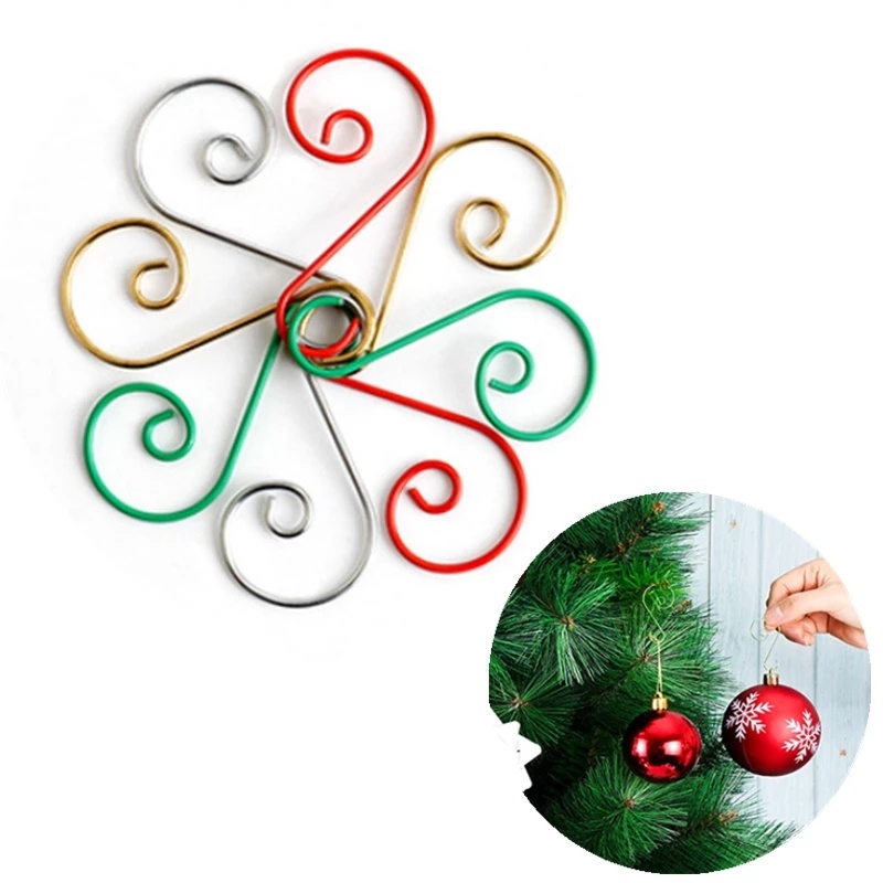 20pcs Kait S-Hook Ornamen Pohon Natal Bentuk Bola Baubles