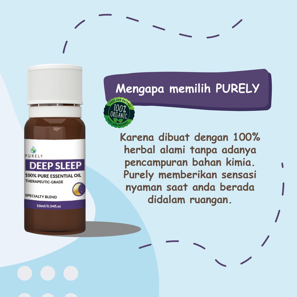 PURELY Deep Sleep essential oil dapat digunakan oleh anak-anak dan ibu hamil, Therapeutic-Grade 10ml