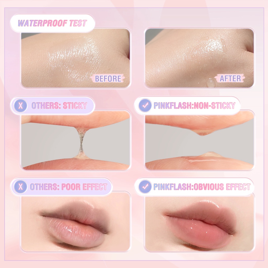 PINKFLASH Natural Lip Oil Lip Balm Lip Gloss Moisturize Repair Nourish Reduce Wrinkles Waterproof Multi-uses