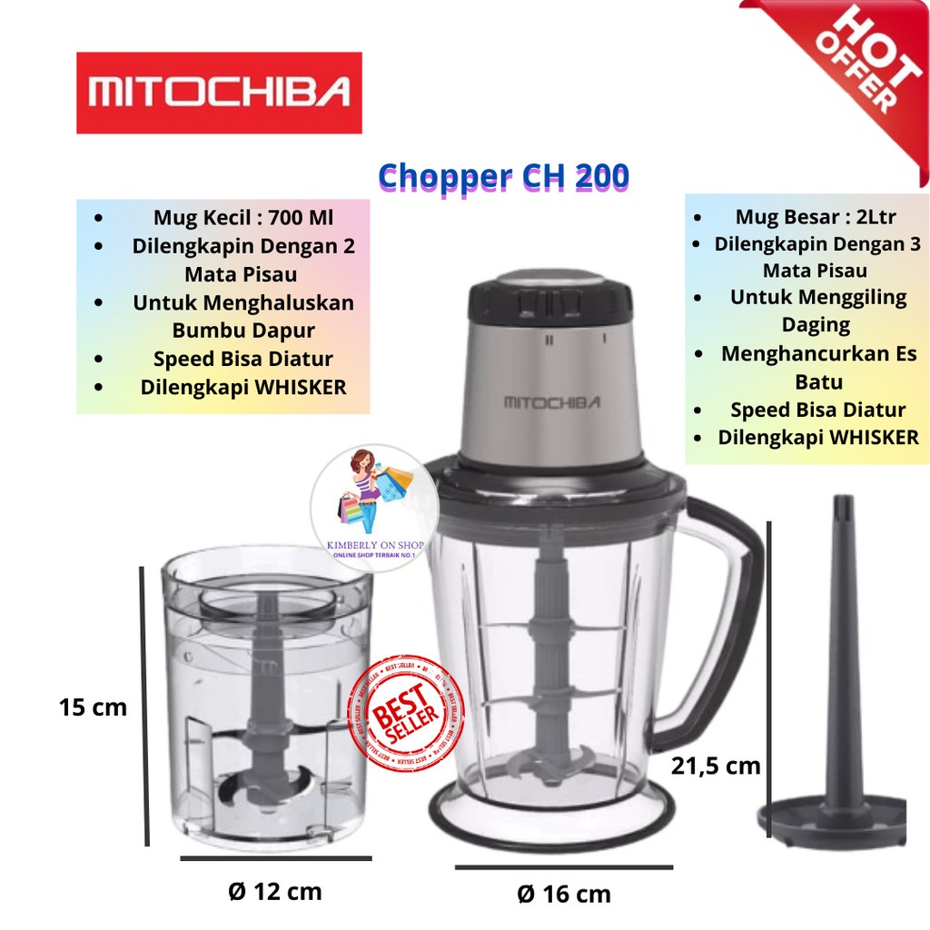 CH-200 MITOCHIBA Magic Chopper 2 Liter Jumbo