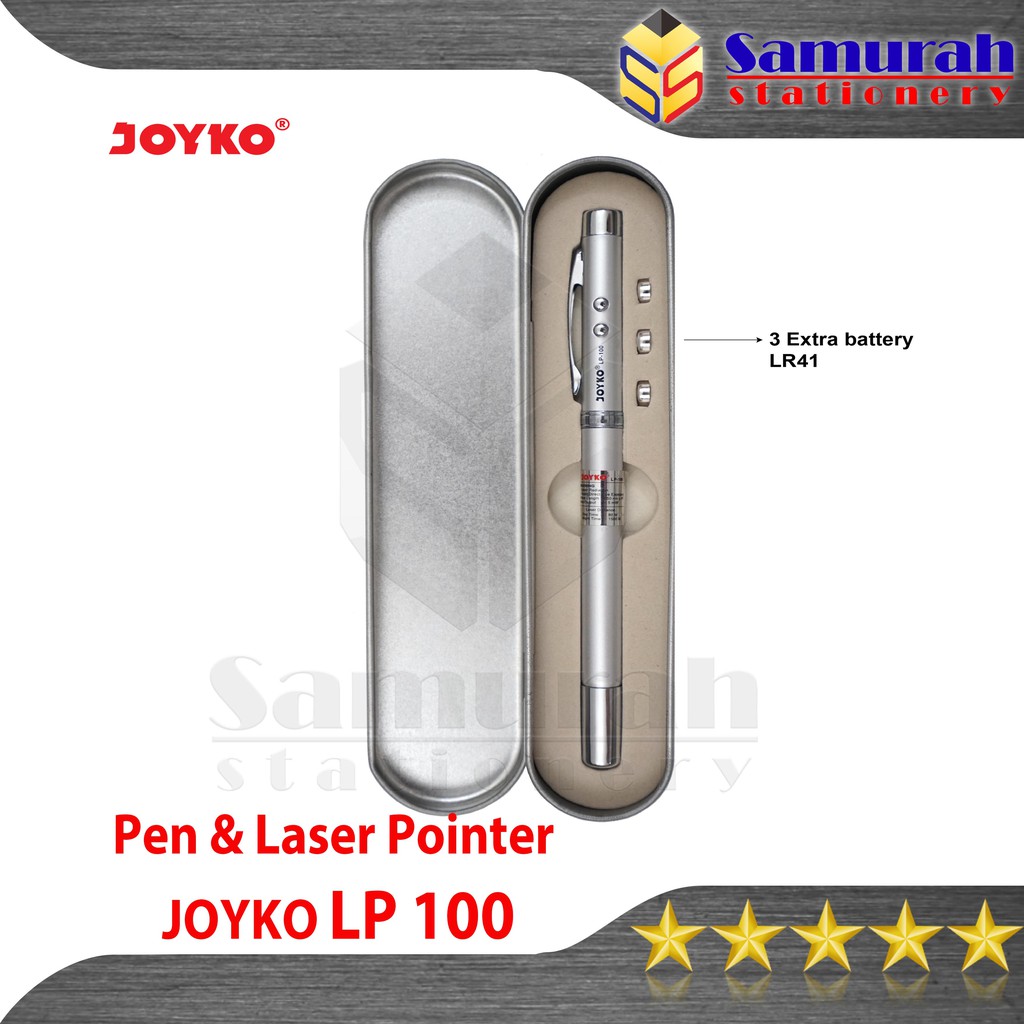 

Pen + Stik Pointer LP 100 / LED Laser Pointer Joyko LP-100 ( 4 in 1 )