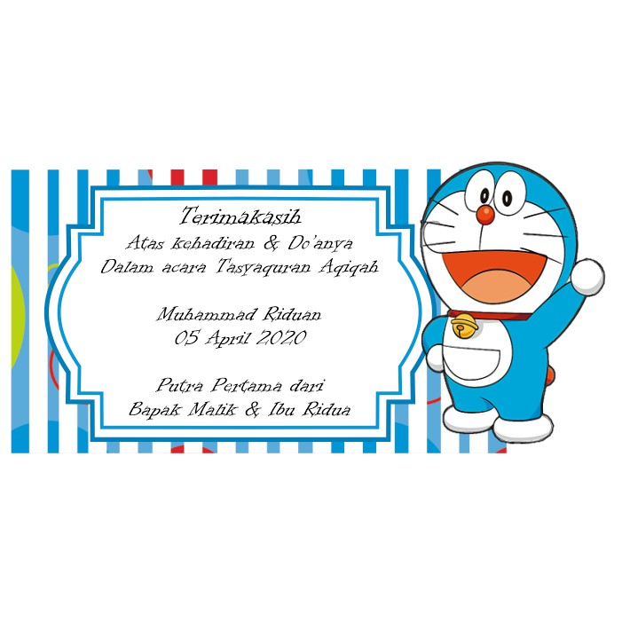 Undangan Tasyakuran Aqiqah Motif Terbaru Karakter Doraemon Shopee Indonesia