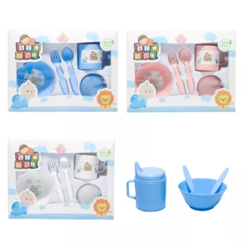 Tempat Makan bayi LIL BUL BPA FREE / Feeding SET  (PACKING AMAN)