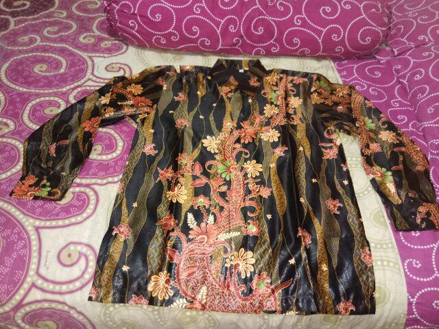 Kemeja Batik Pria Katun Embos Semi Sutra Full Furing Murah(kebaya Batik Pesta,hem Pria Panjang)