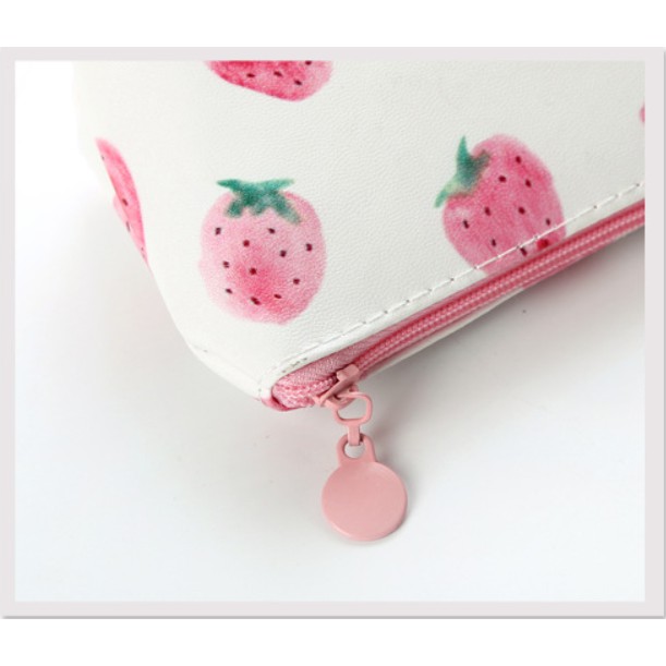 Tempat Pensil Gambar STRAWBERRY / Tempat Alat Tulis Motif BUAH STROBERI / Tepak Pensil STROBERI Lucu