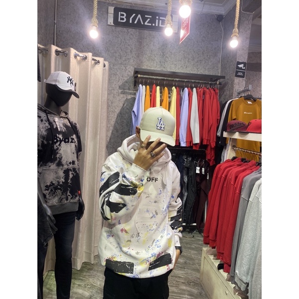 Hoodie Off White Spray Motif Mirror Original