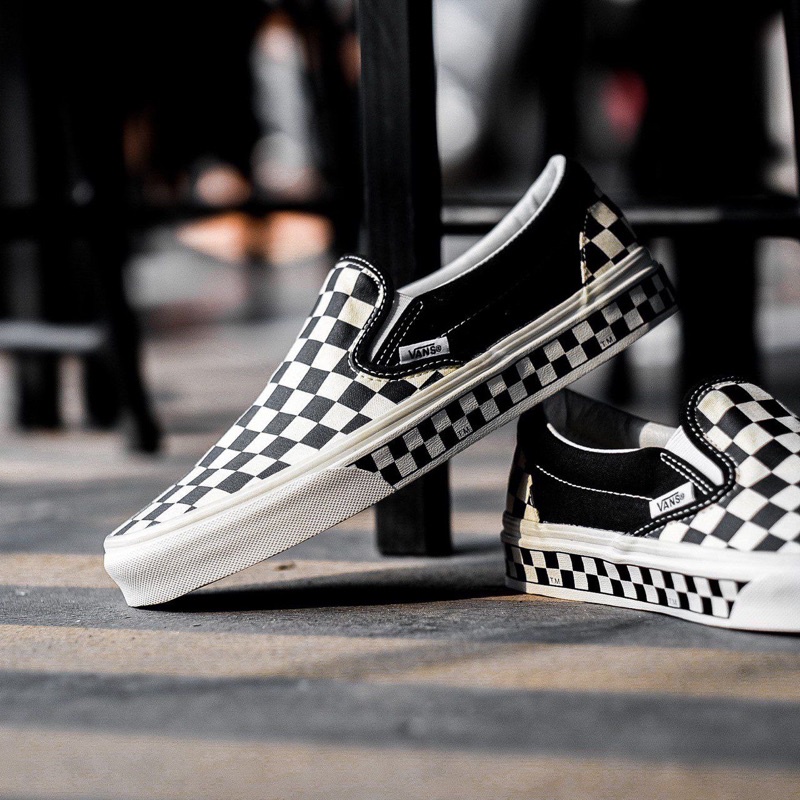 SLIP-ON NEXTOR CHECKERBOARD CLASSIC BLACK/WHITE ORIGINAL 100%