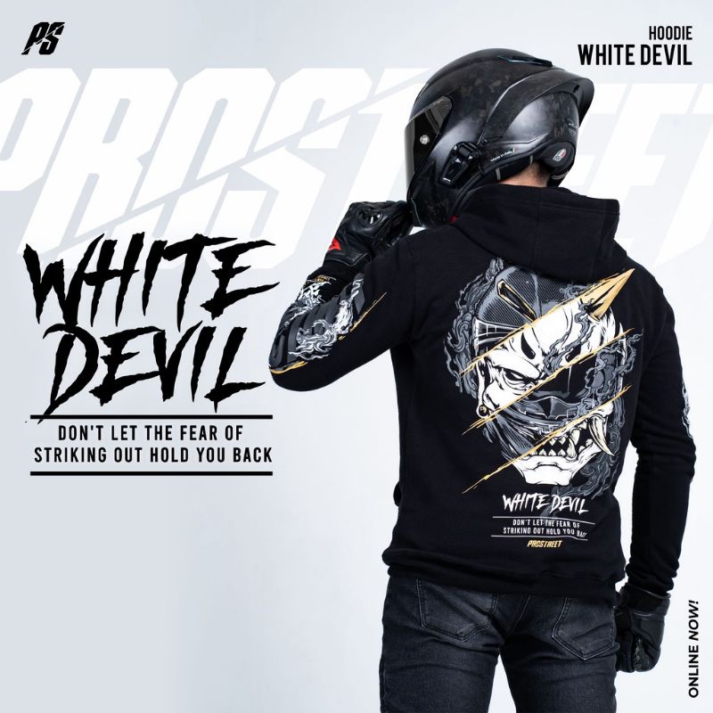 Sweater Hoodie Prostreet White Devil Premium Quality Size M L XL / Sweater Prostreet / Hooodie Prostreet Sunmori