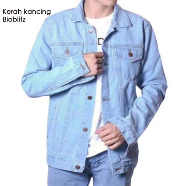 [SIAP KIRIM] JAKET JEANS PRIA ORIGINAL ROCAFELA DENIM FJ03 BADJATEX ROCAVELA ROCAFELLA BORDIR DADA