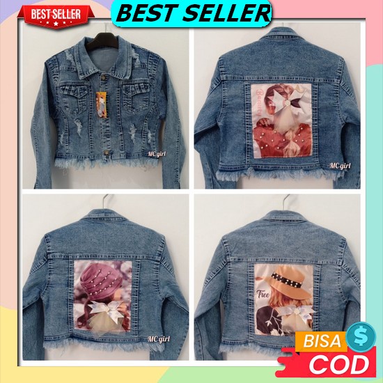 Saimer Denim Jacket Jeans Kekinian Korea Jaket Denim Outer Levis Cewek Outwear Wanita Outerwear Jins