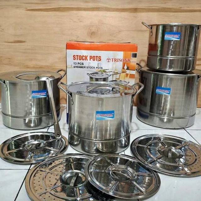 Panci kukus /steamer stock pot susun 4