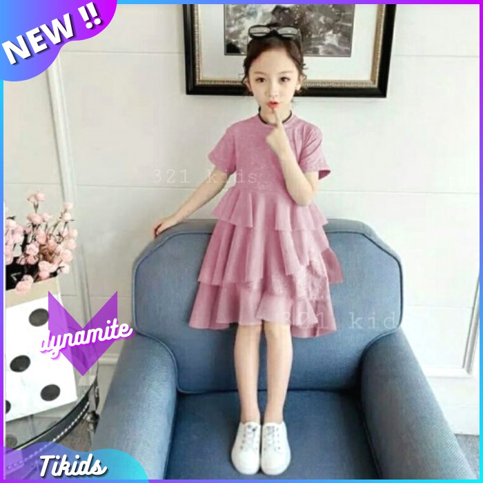 Dress TIKIDS Usia 2 - 5 Tahun Drees Dres Gaun Pesta Party Dress Baju Anak Perempuan Cewek Cewe Murah