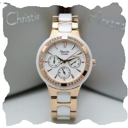 Jam Tangan Wanita ALEXANDRE CHRISTIE AC 2299 ORIGINAL Rosegold White