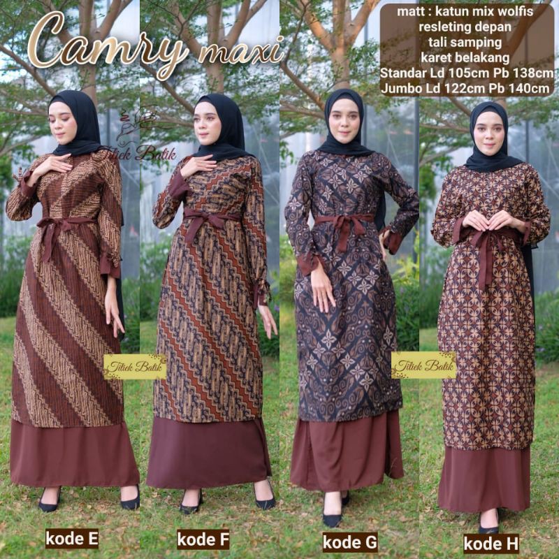 CAMRY DRESS - DRESS BATIK HALUS / GAMIS BATIK SOLO / DRESS BATIK SOLO MURAH / BATIK SOLO HALUS
