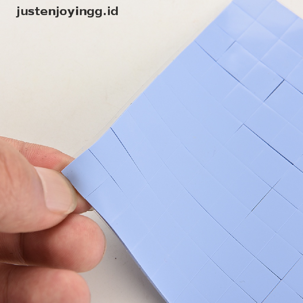 100 Pcs 10x10 X 1mm Bantalan Silikon Konduktif Termal Insulasi Penghilang Panas