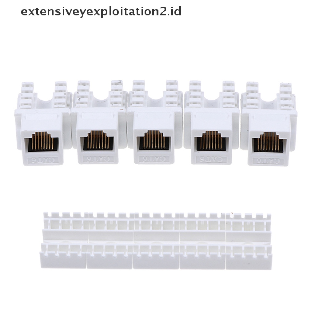 (Hotter) 5pcs Adapter Colokan Jack Eterna Cat6 Rj45 110untuk