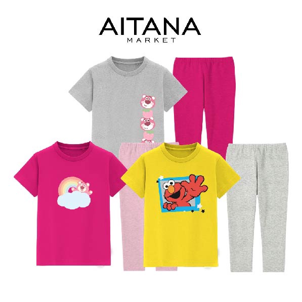 Baju Tidur Piyama Anak Elmo Series Usia 2-8 Tahun Bahan Katun Combed 30s