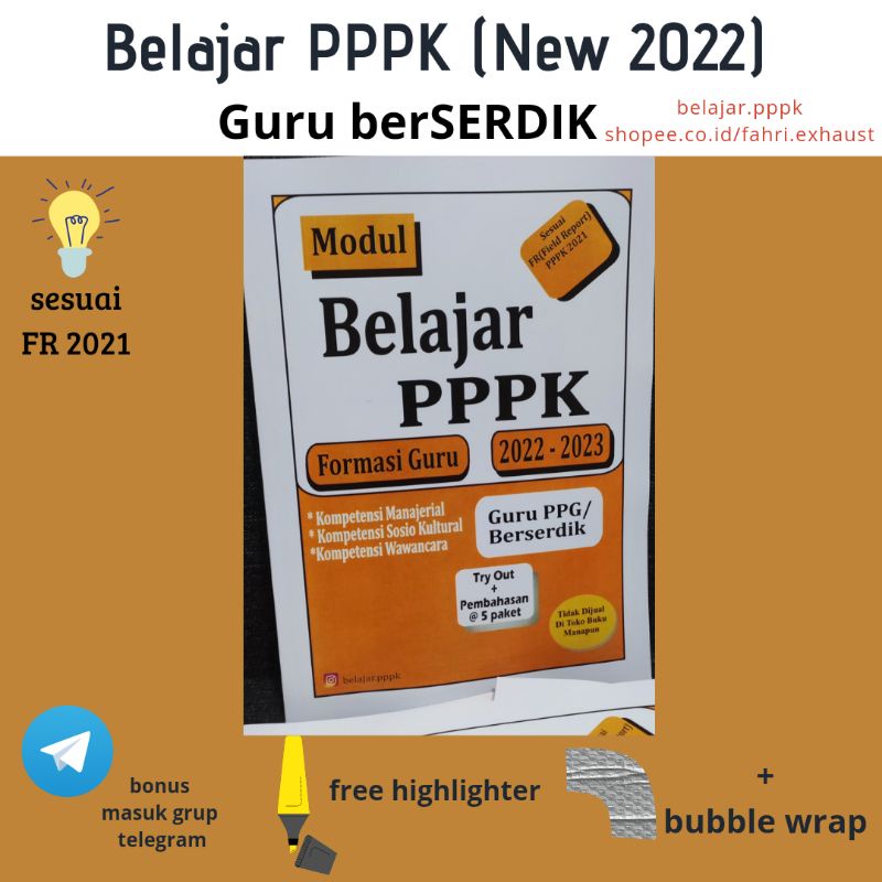 (Serdik) ORIGINAL = BERKAH Modul Buku PPPK 2021 Guru Serdik ASN CPNS Guru fahri.exhaust