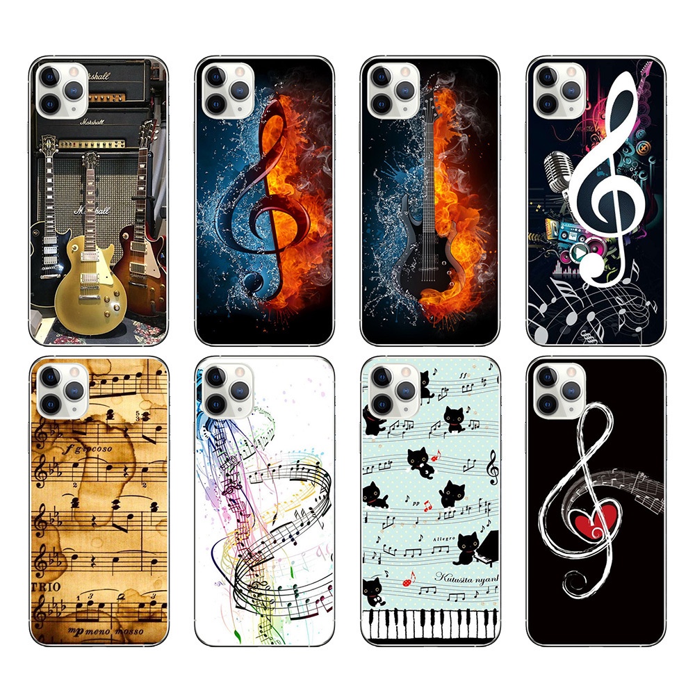 Casing Soft Case Transparan Motif Piano Untuk Apll X 13 Pro Max 12XR XS11