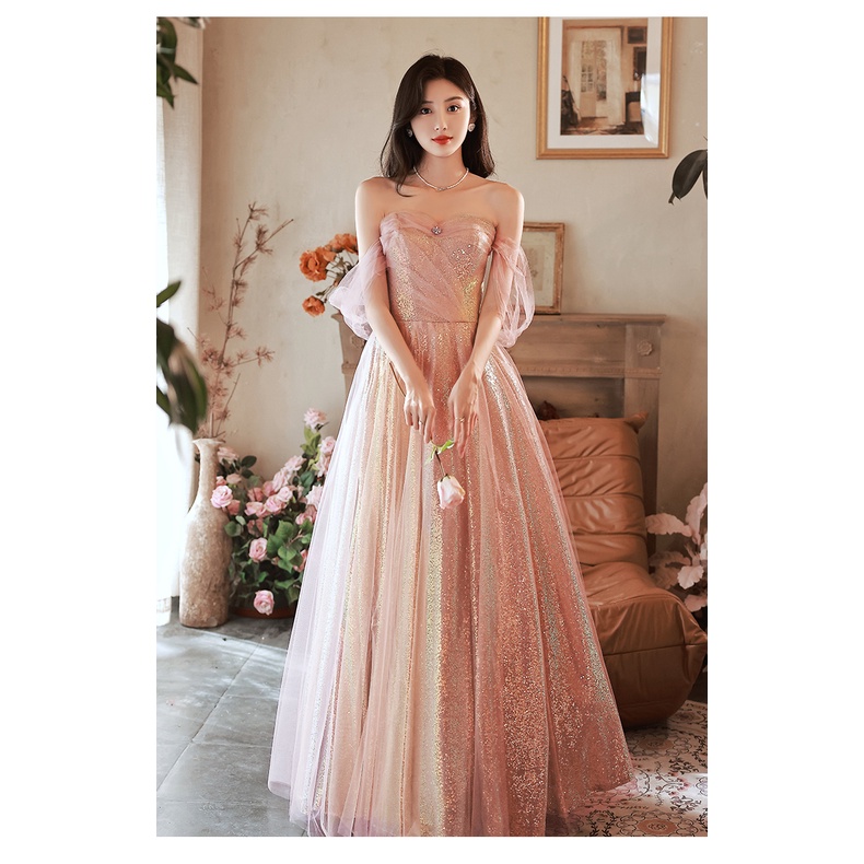 Gaun Pesta 2209021 Rose Gold Sabrina Party Dress